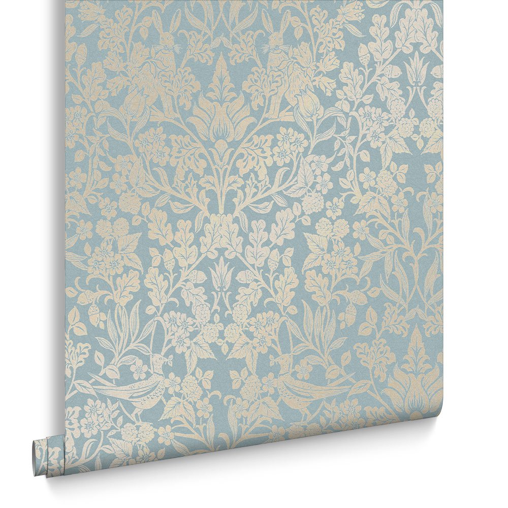 Hartley Damask Wallpaper - Light Blue - Graham & Brown - 120627 - Premier Wallcovering