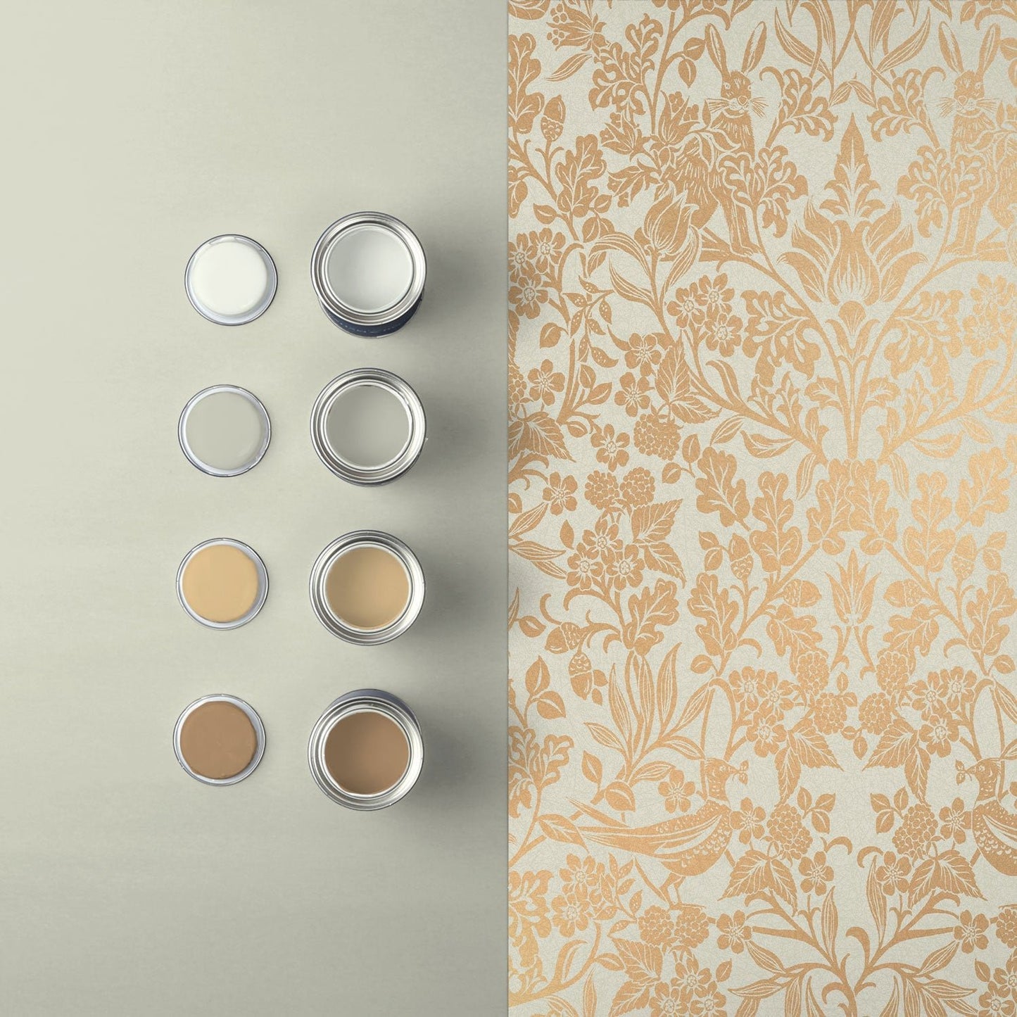 Hartley Damask Wallpaper - Neutral - Graham & Brown - 120626 - Premier Wallcovering