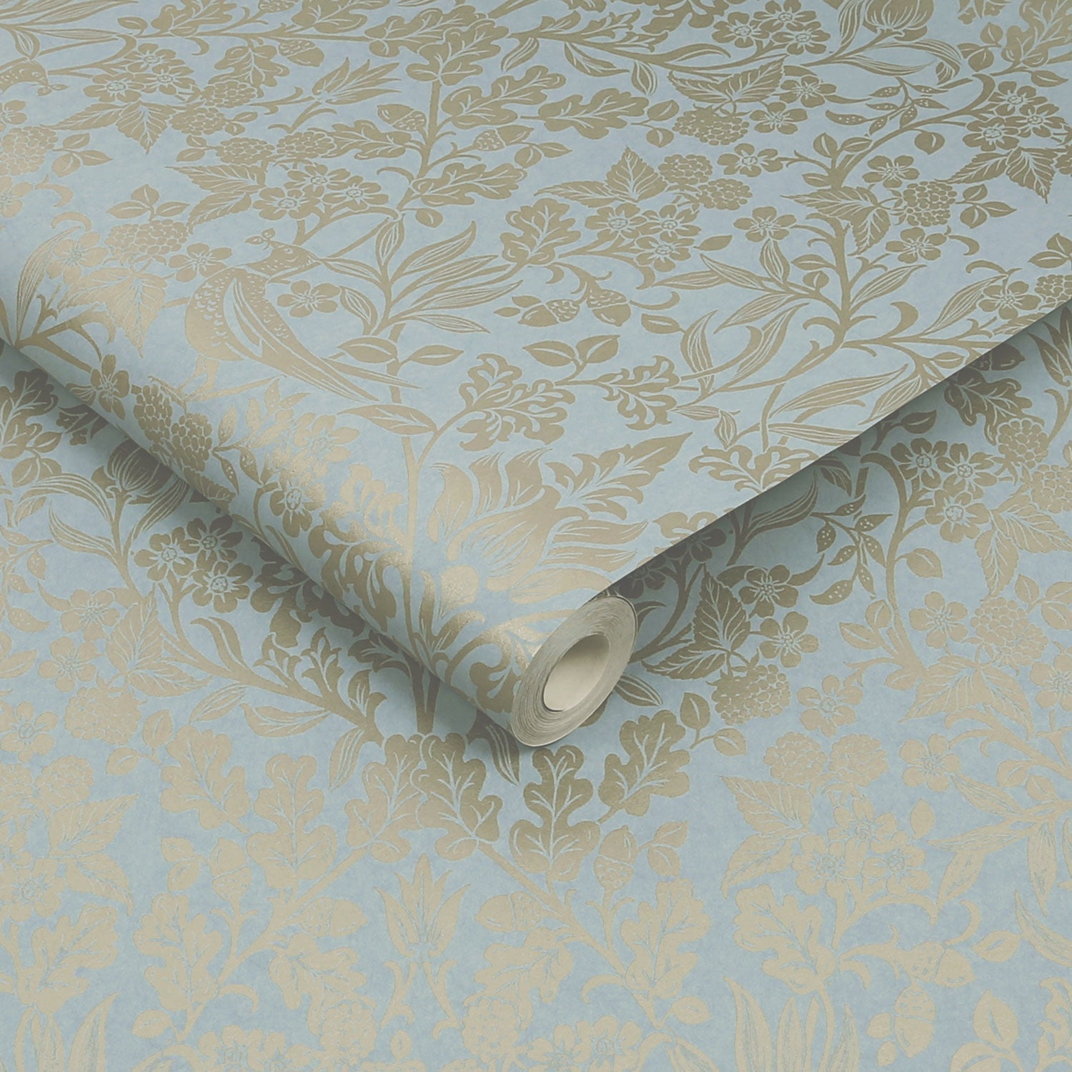Hartley Damask Wallpaper - Light Blue - Graham & Brown - 120627 - Premier Wallcovering