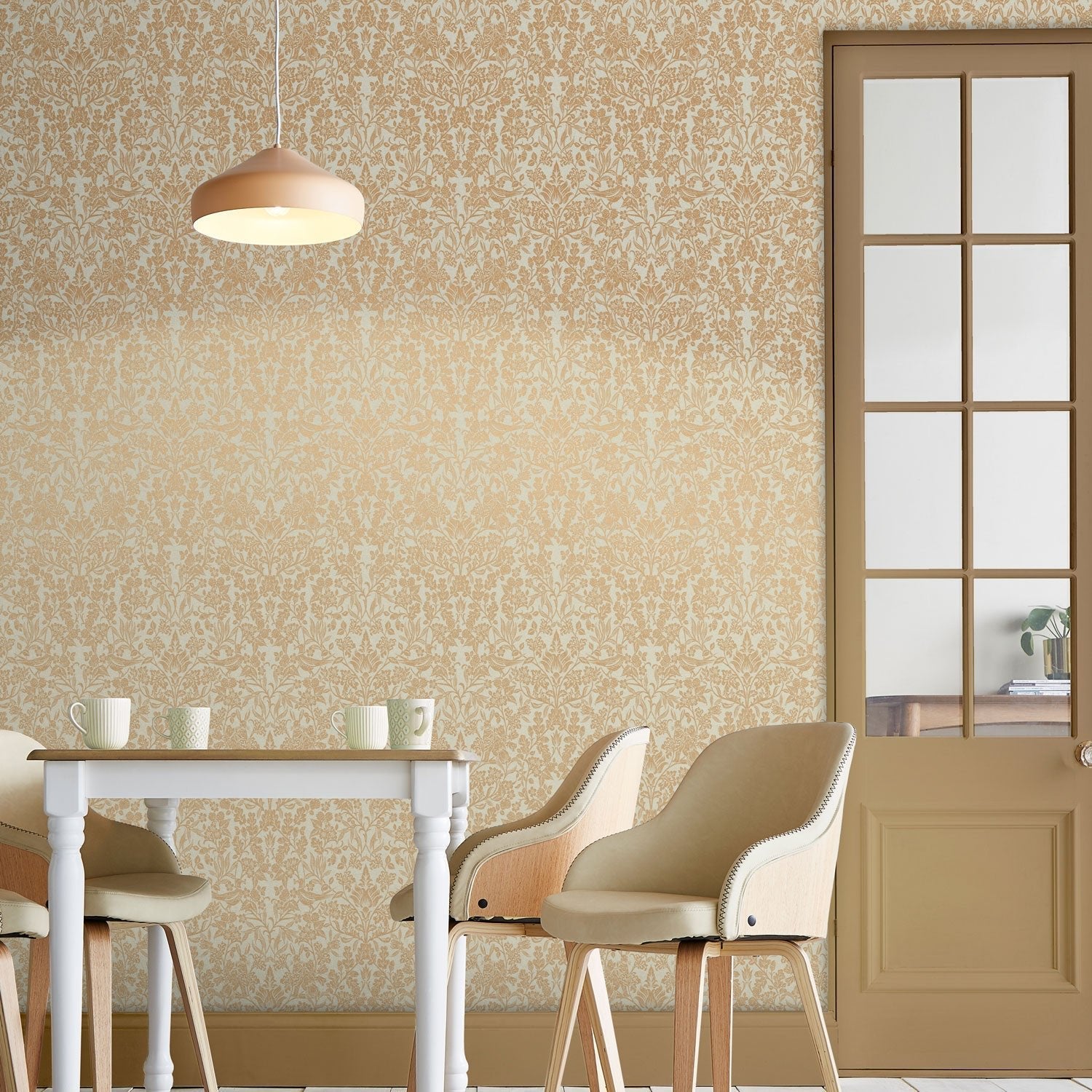 Hartley Damask Wallpaper - Neutral - Graham & Brown - 120626 - Premier Wallcovering