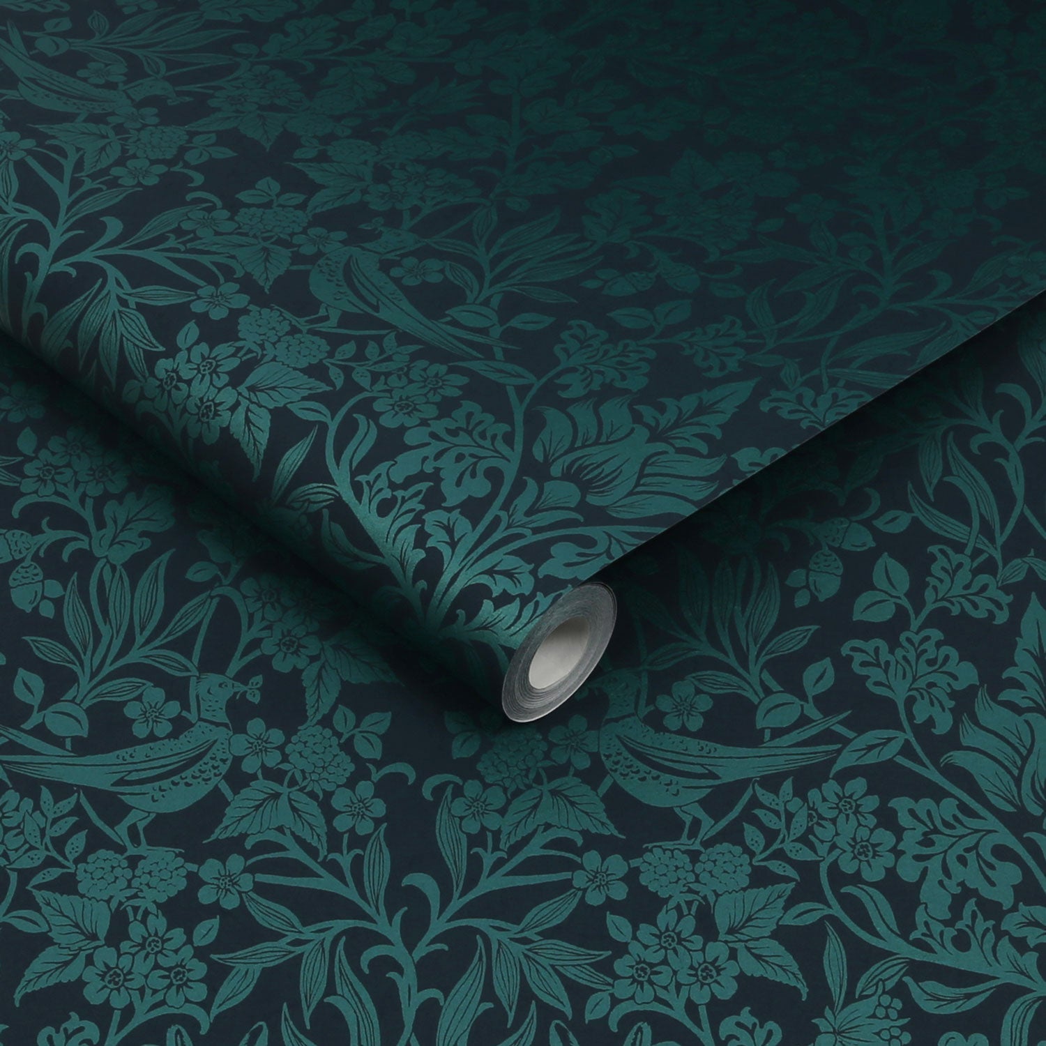 Hartley Damask Wallpaper - Teal - Graham & Brown - 120624 - Premier Wallcovering