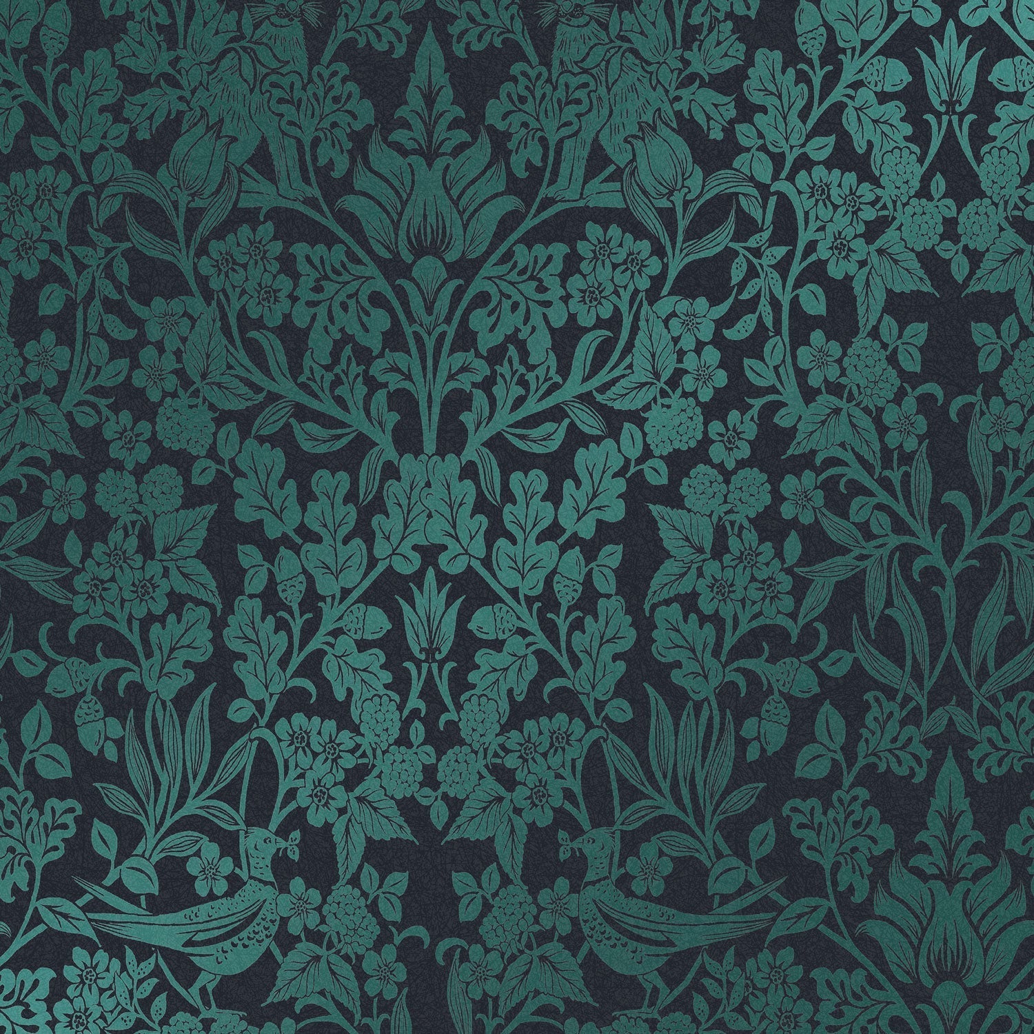Hartley Damask Wallpaper - Teal - Graham & Brown - 120624 - Premier Wallcovering