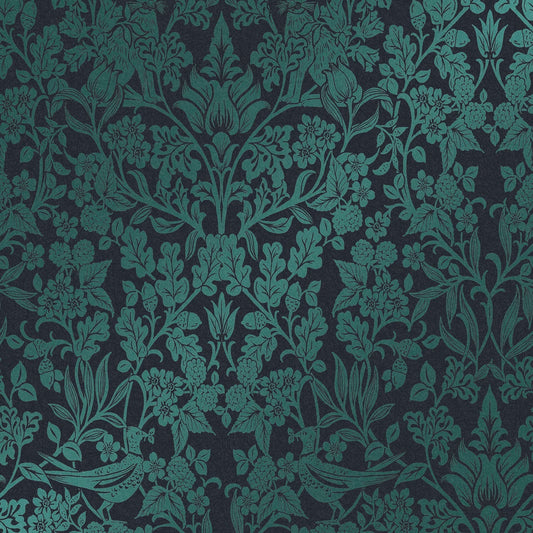 Hartley Damask Wallpaper - Teal - Graham & Brown - 120624 - Premier Wallcovering
