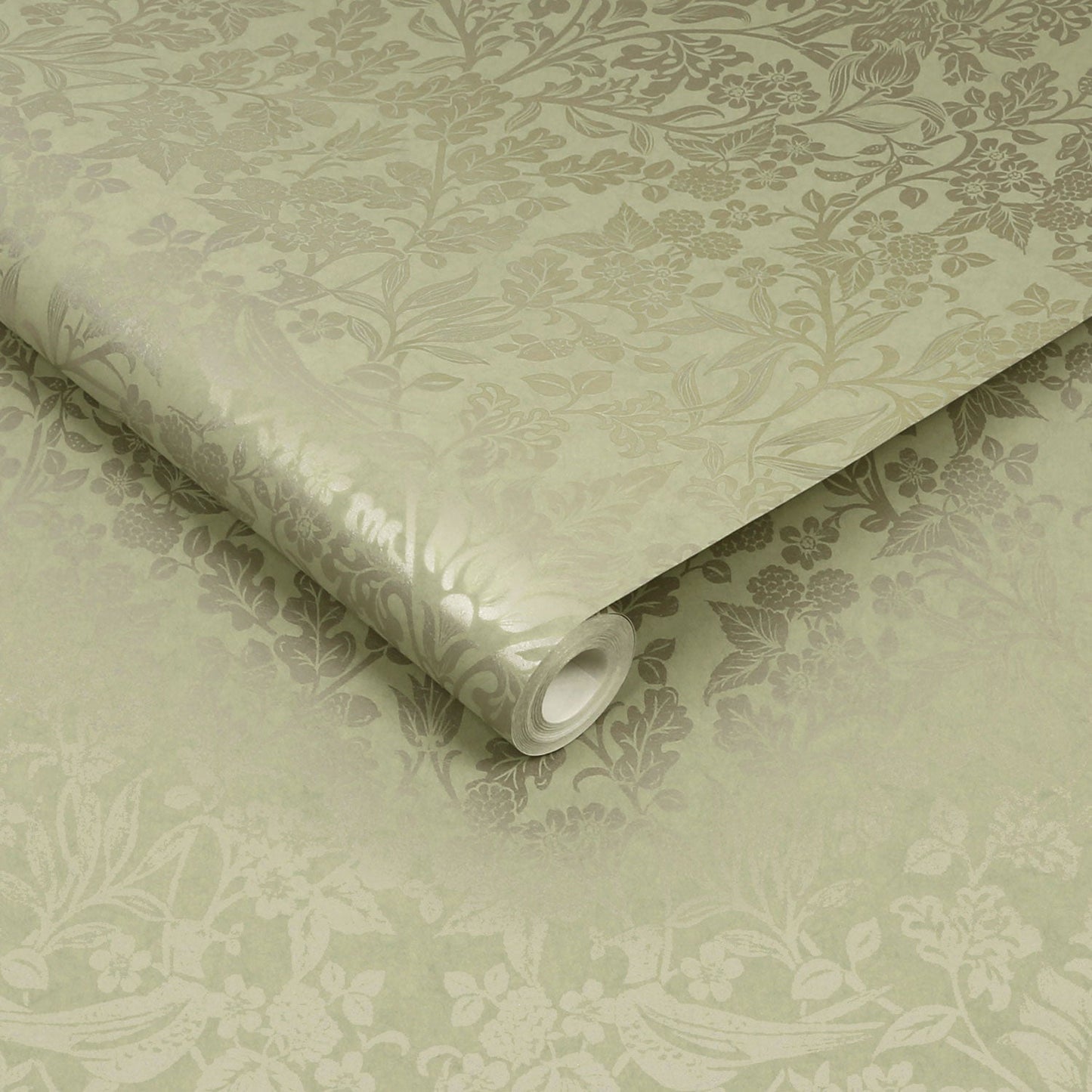 Hartley Damask Wallpaper - Sage - Graham & Brown - 120625 - Premier Wallcovering