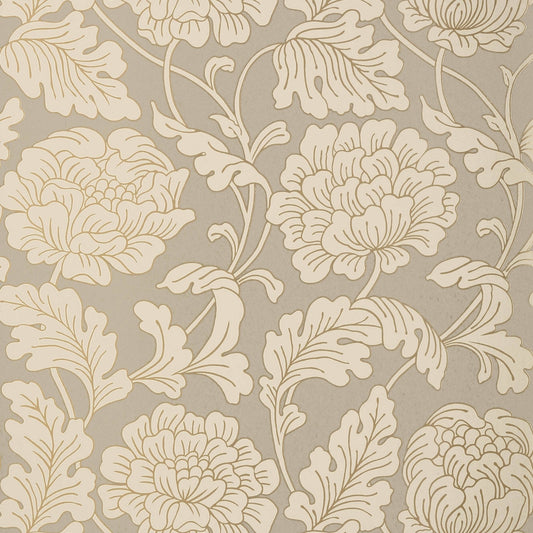 Hathaway Wallpaper - Pewter on Putty - Thibaut - T10076 - Premier Wallcovering