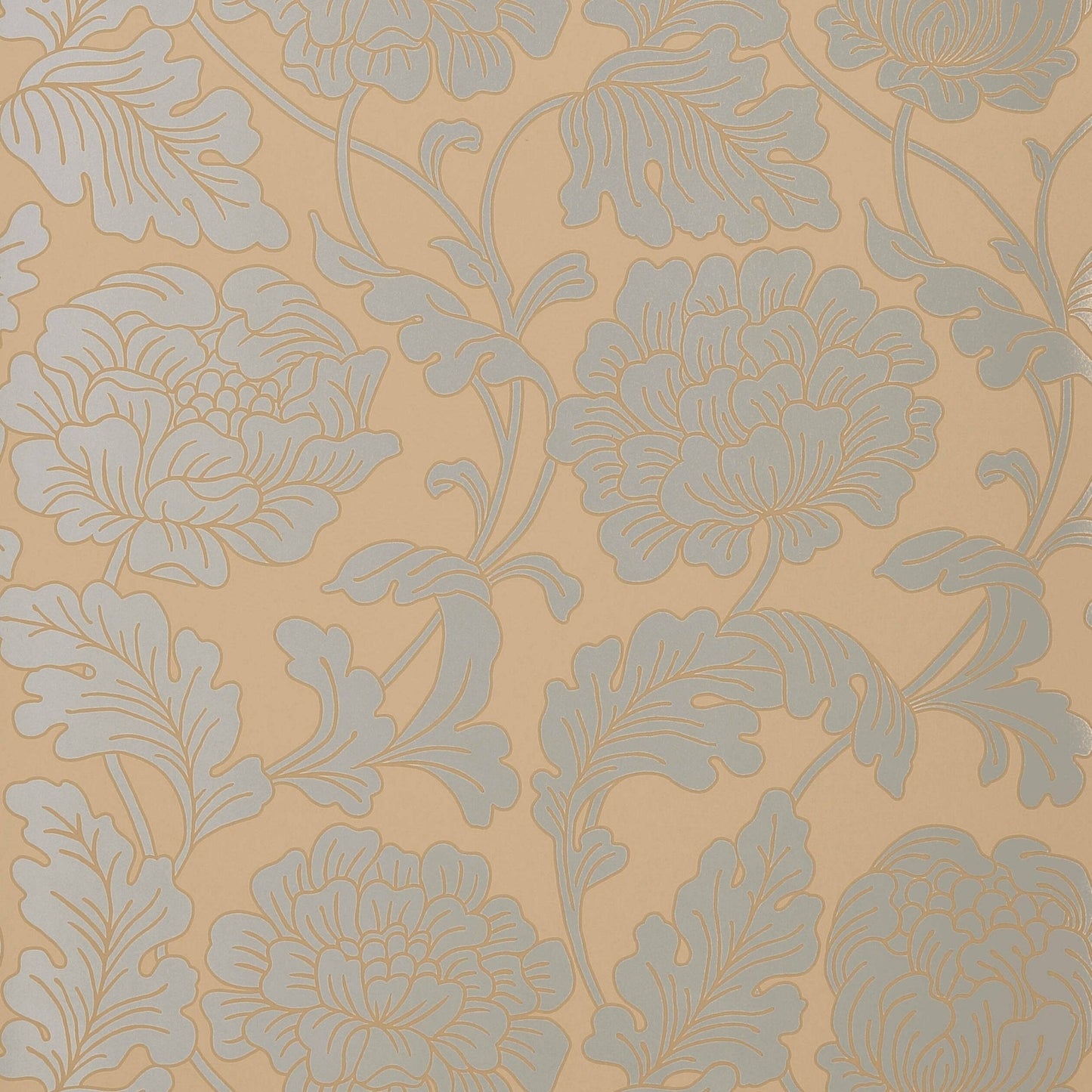 Hathaway Wallpaper - Silver on Taupe - Thibaut - T10078 - Premier Wallcovering