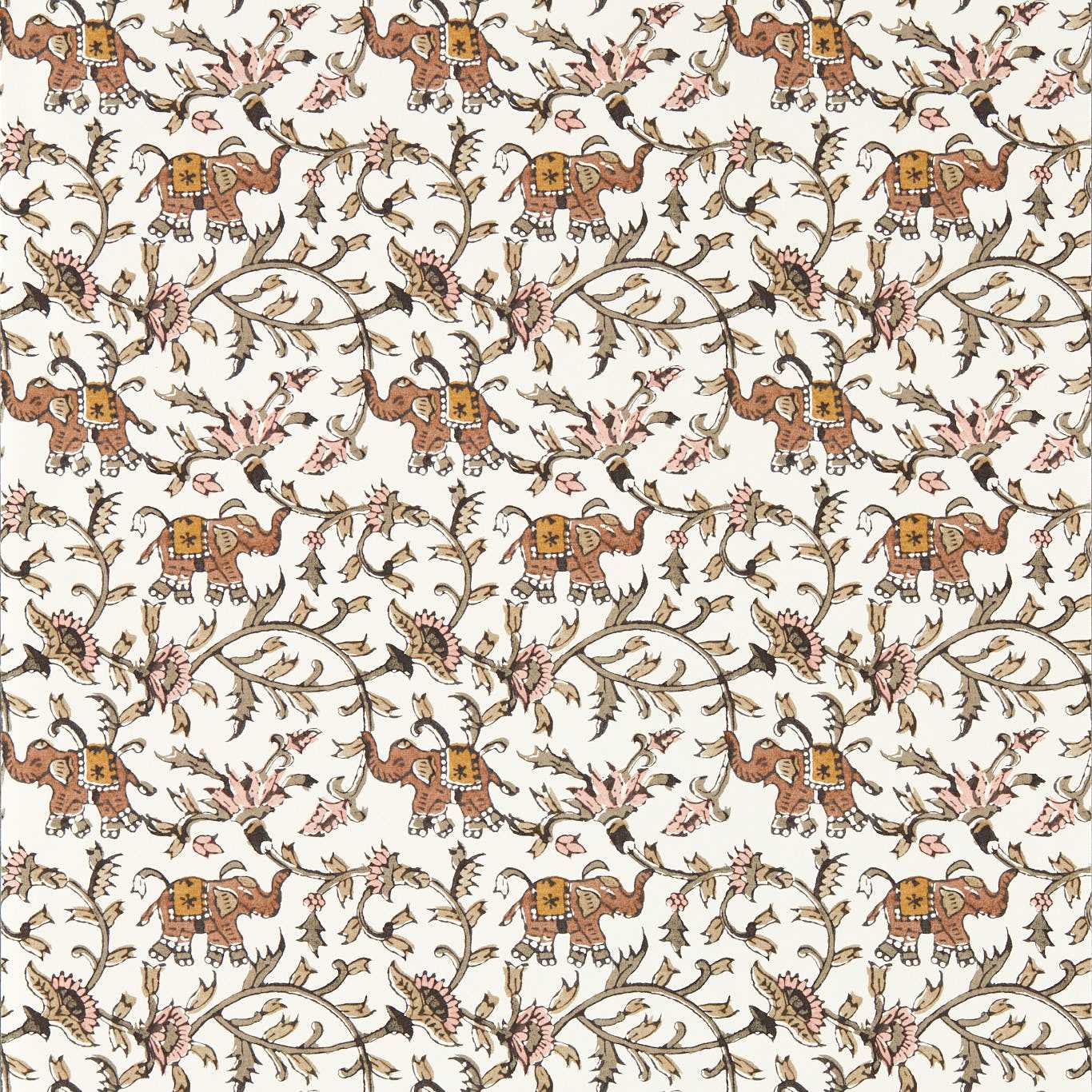 Hathi Wallpaper - Natural - Clarke & Clarke - W0236/02 - Premier Wallcovering