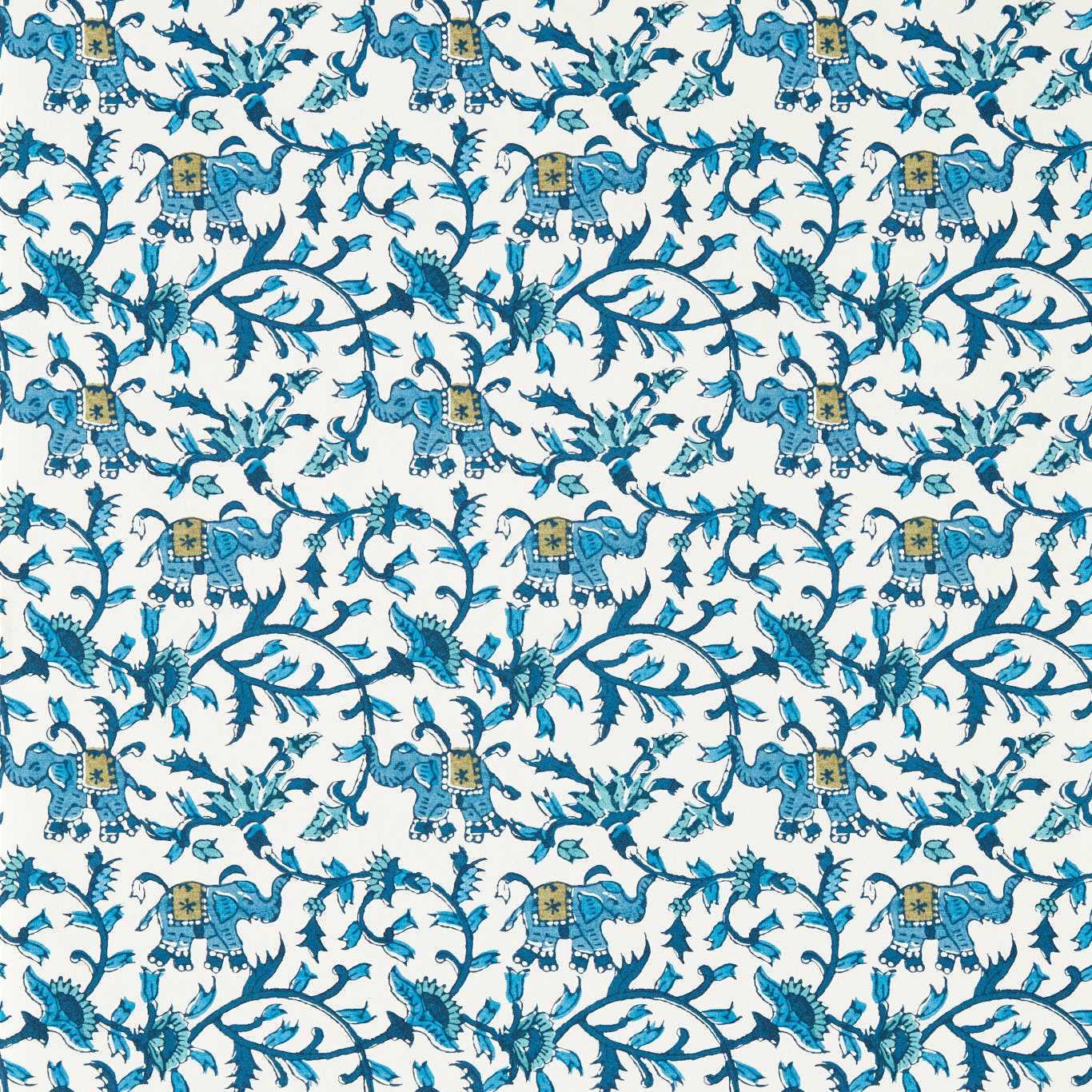 Hathi Wallpaper - Cobalt - Clarke & Clarke - W0236/01 - Premier Wallcovering