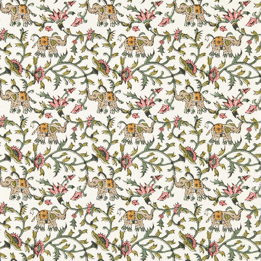 Hathi Wallpaper - Sage/Blush - Clarke & Clarke - W0236/05 - Premier Wallcovering