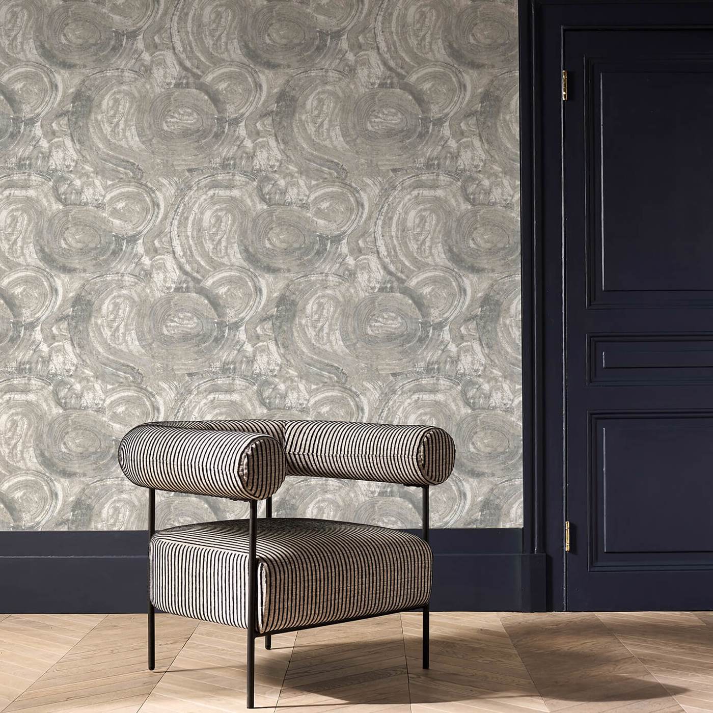 Hatoum Wallpaper - Slate - Clarke & Clarke - W0222/04 - Premier Wallcovering