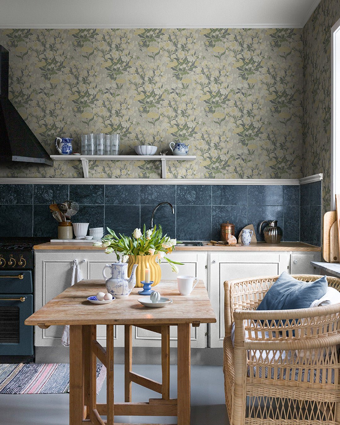 Hava Wallpaper - Green & Light Yellow - Midbec - 22012 - Premier Wallcovering