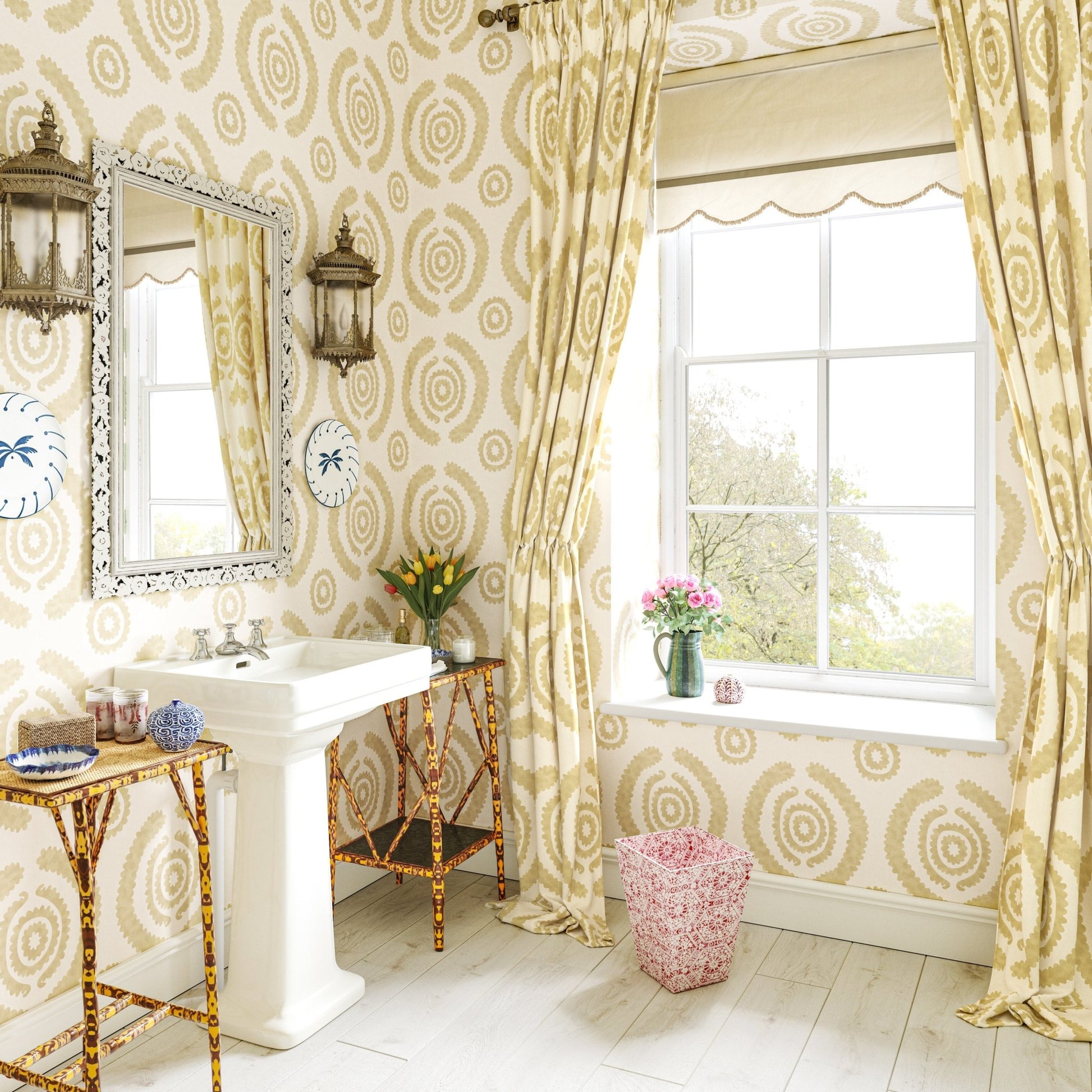 Haveli Wallpaper - Yellow - Penny Morrison - HAVELI-YELLOW - Premier Wallcovering