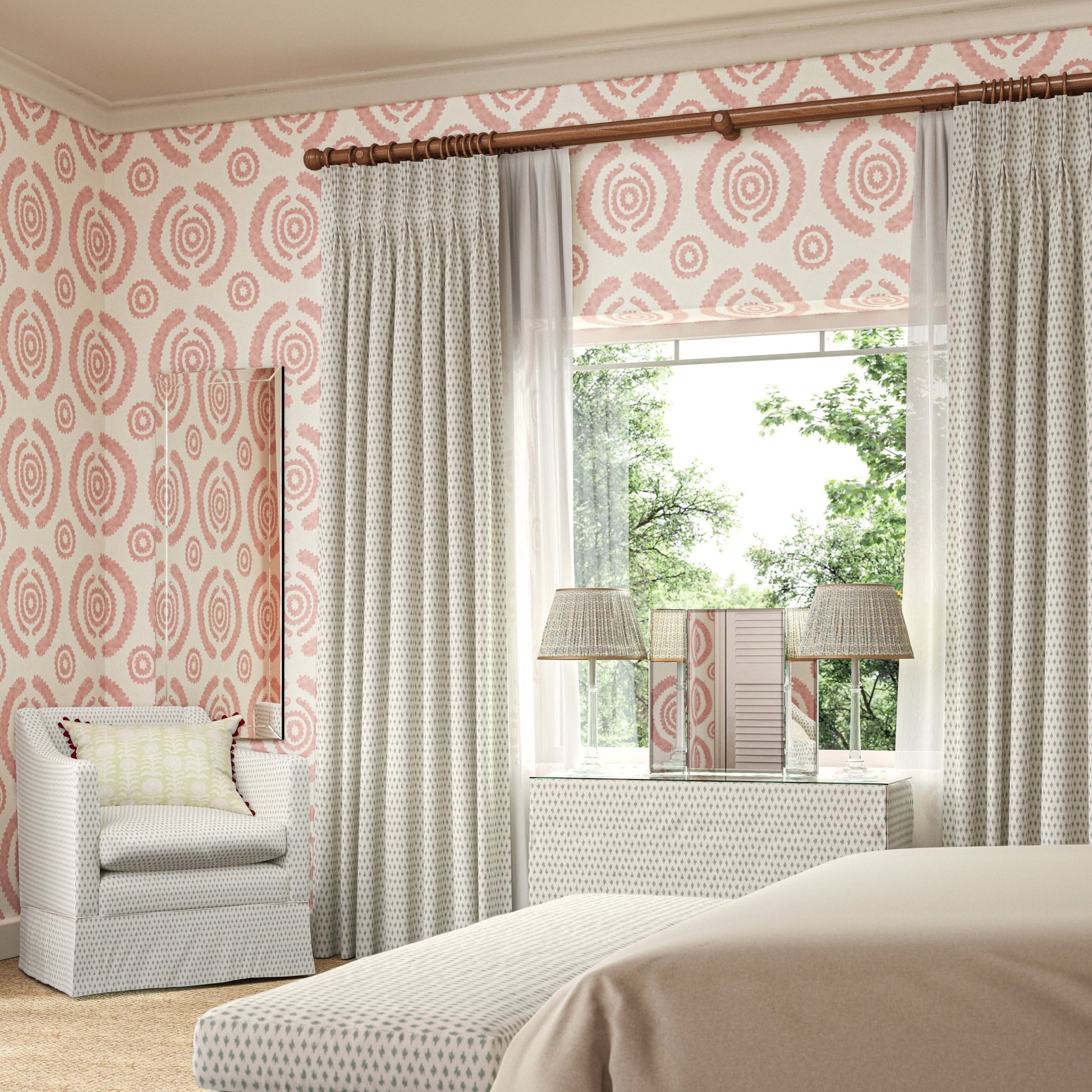 Haveli Wallpaper - Pink - Penny Morrison - HAVELI-PINK - Premier Wallcovering