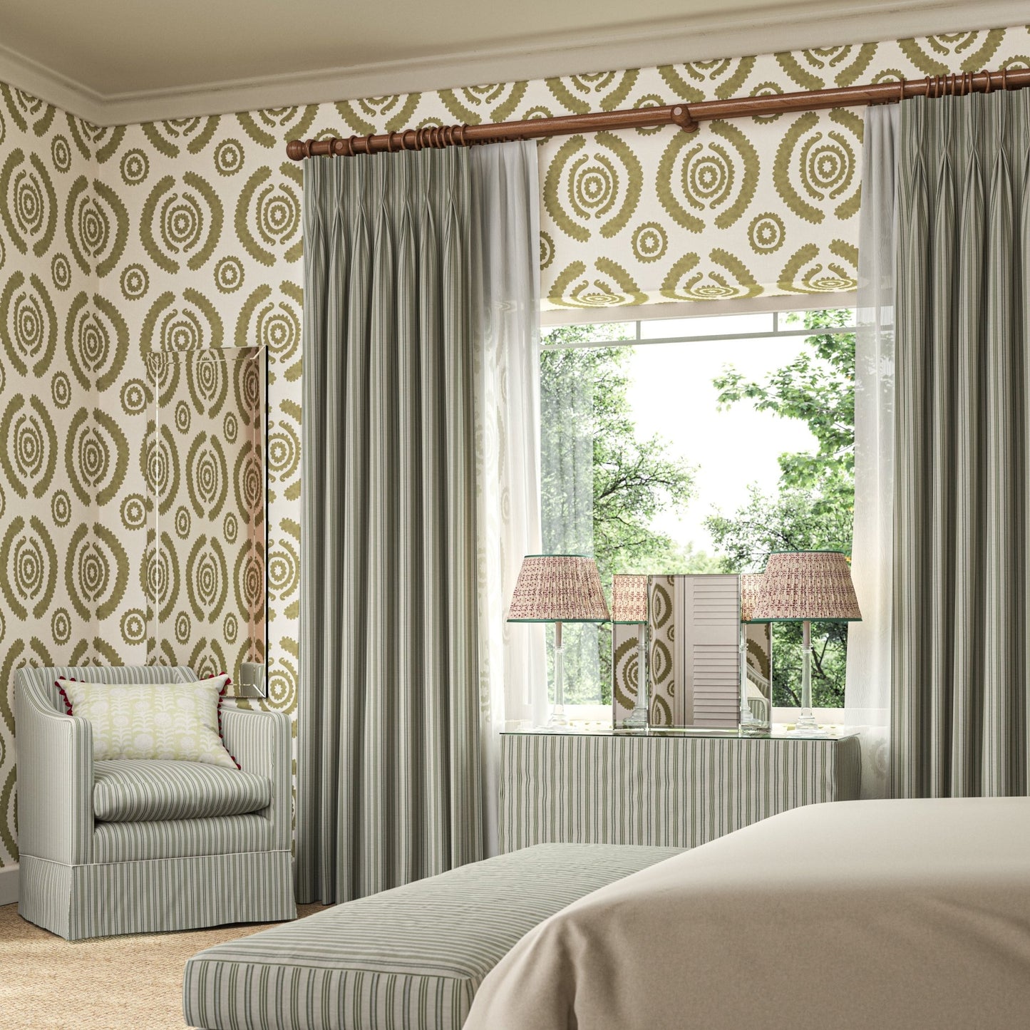 Haveli Wallpaper - Moss - Penny Morrison - HAVELI-MOSS - Premier Wallcovering