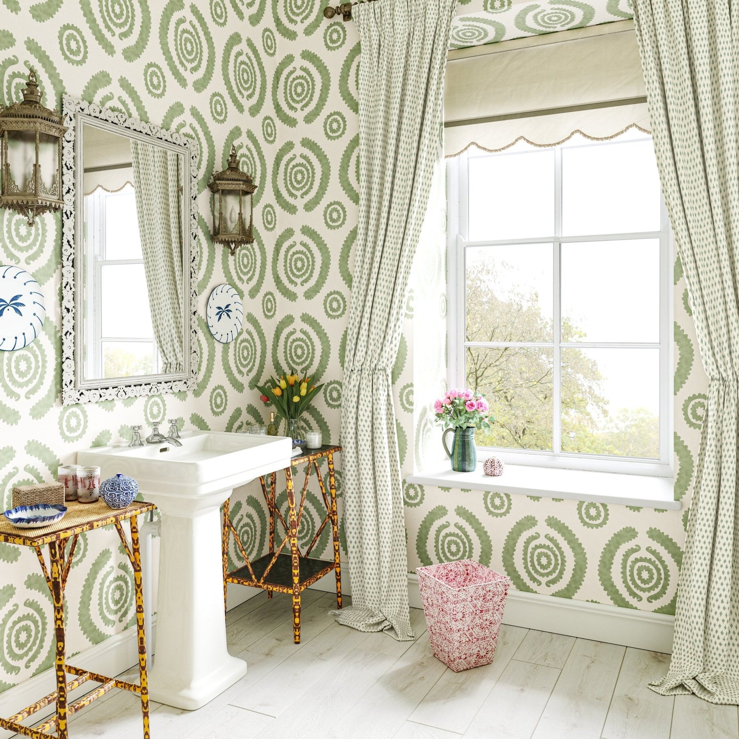 Haveli Wallpaper - Green - Penny Morrison - HAVELI-GREEN - Premier Wallcovering