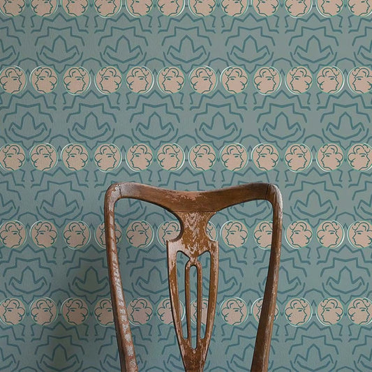 Having a Chat Wallpaper - Light Blue - Ottoline - W/HAC/101/1 - Premier Wallcovering