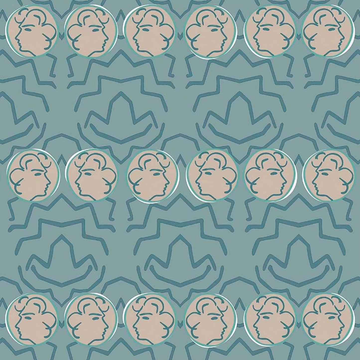 Having a Chat Wallpaper - Light Blue - Ottoline - W/HAC/101/1 - Premier Wallcovering