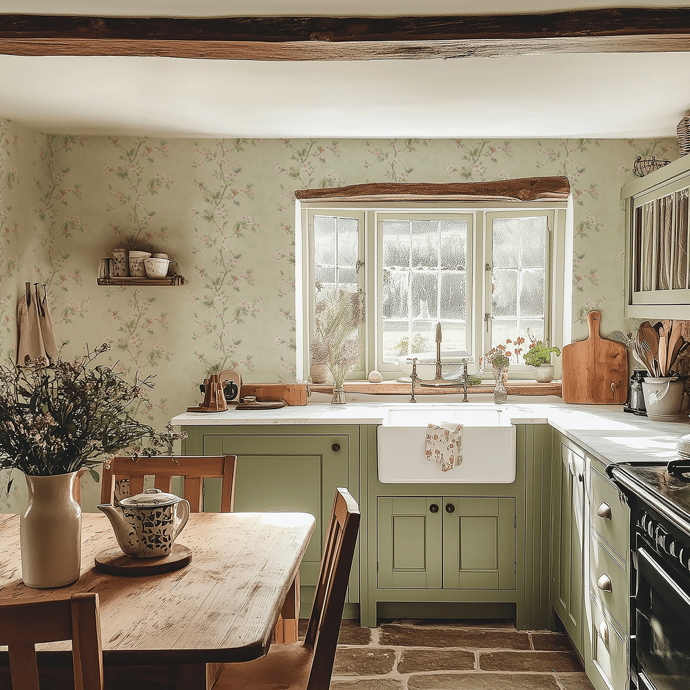 Hawthorn Stripe Wallpaper - Sage - Lucie Annabel - LAN100432 - Premier Wallcovering