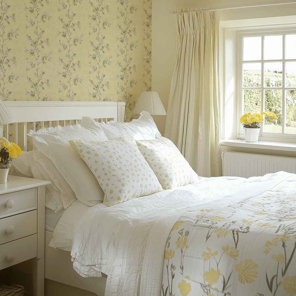 Hawthorn Stripe Wallpaper - Lemon - Lucie Annabel - LAN100430 - Premier Wallcovering
