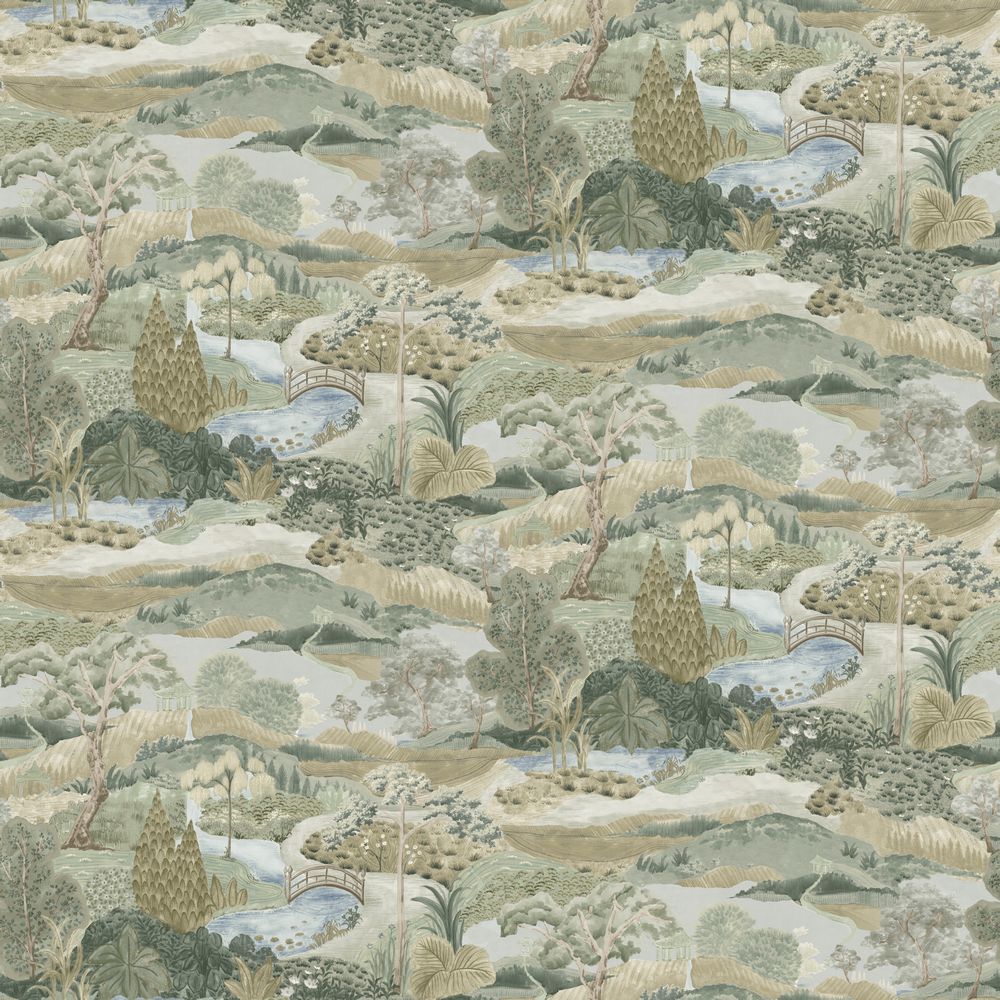 Hawthorne Hill Mural Wallpaper - Basil Leaf - Timothy Wilman - TW2528 - Premier Wallcovering
