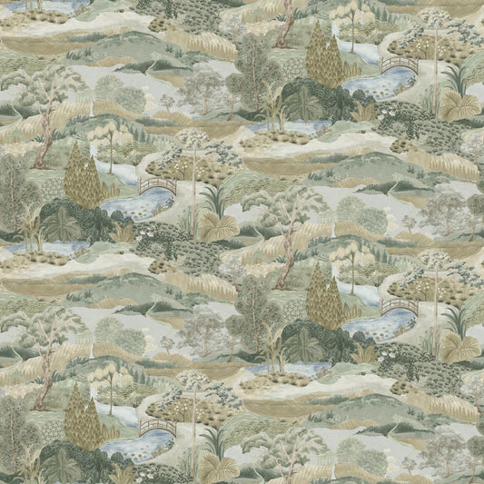 Hawthorne Hill Mural Wallpaper - Basil Leaf - Timothy Wilman - TW2528 - Premier Wallcovering