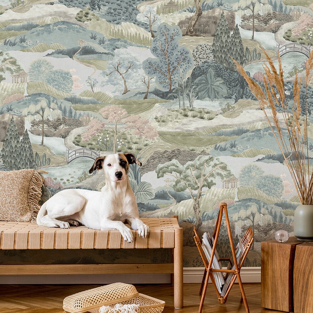 Hawthorne Hill Mural Wallpaper - Morning Tide - Timothy Wilman - TW2530 - Premier Wallcovering