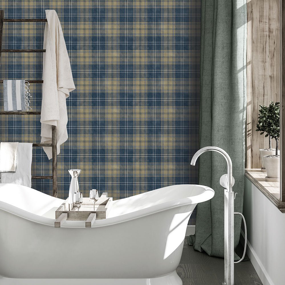 Haymarket Wallpaper - Prussian Blue - Timothy Wilman - TW2429 - Premier Wallcovering