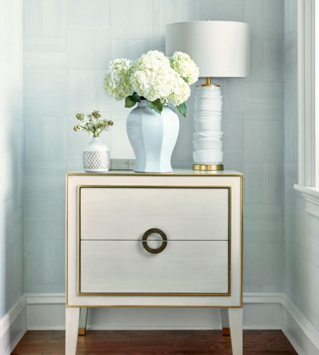 Hayworth Wallpaper - Sea Glass - Thibaut - T416 - Premier Wallcovering