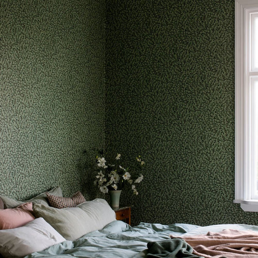 Hazel Wallpaper - Dark Green - Boråstapeter - 7663 - Premier Wallcovering