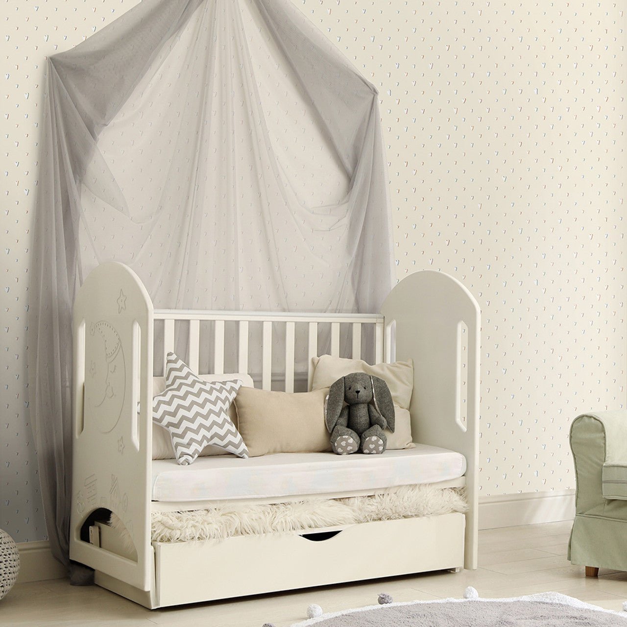 Hearts Great Kids Wallpaper - Beige - Hohenberger - 26820 - Premier Wallcovering