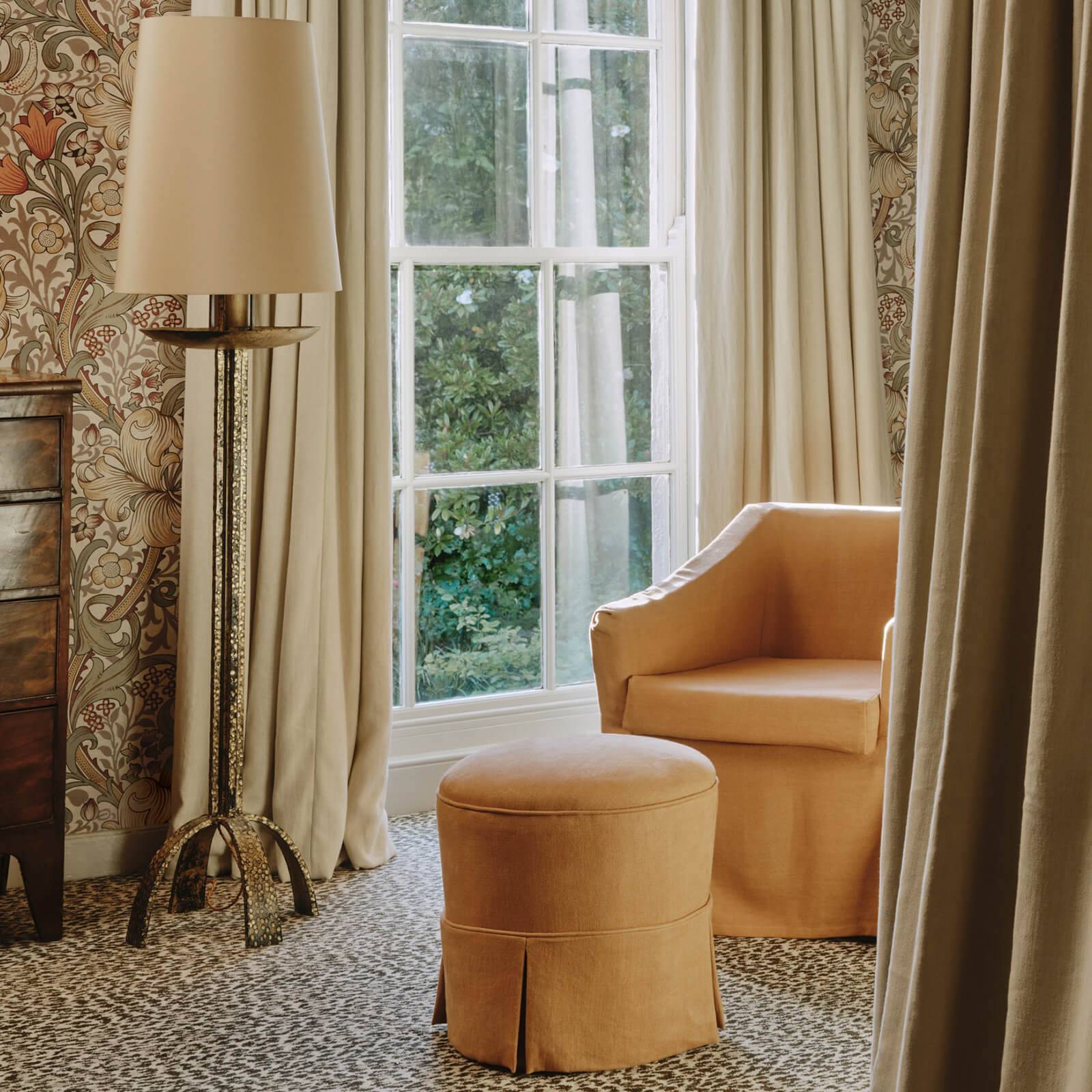 Heavenly Hemp Fabric - Amber - House of Hackney - 1 - FA - HMP - HP - ORA - XXX - XXX - Premier Wallcovering