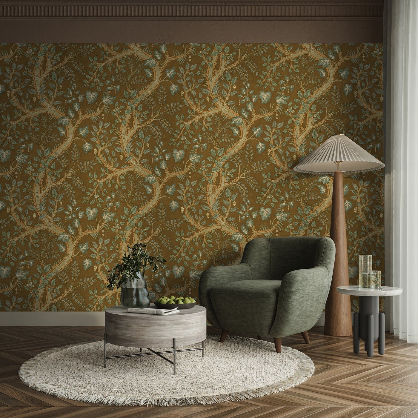 Hedgerow Wallpaper - Brown - Josephine Munsey - JMW-103621 - Premier Wallcovering