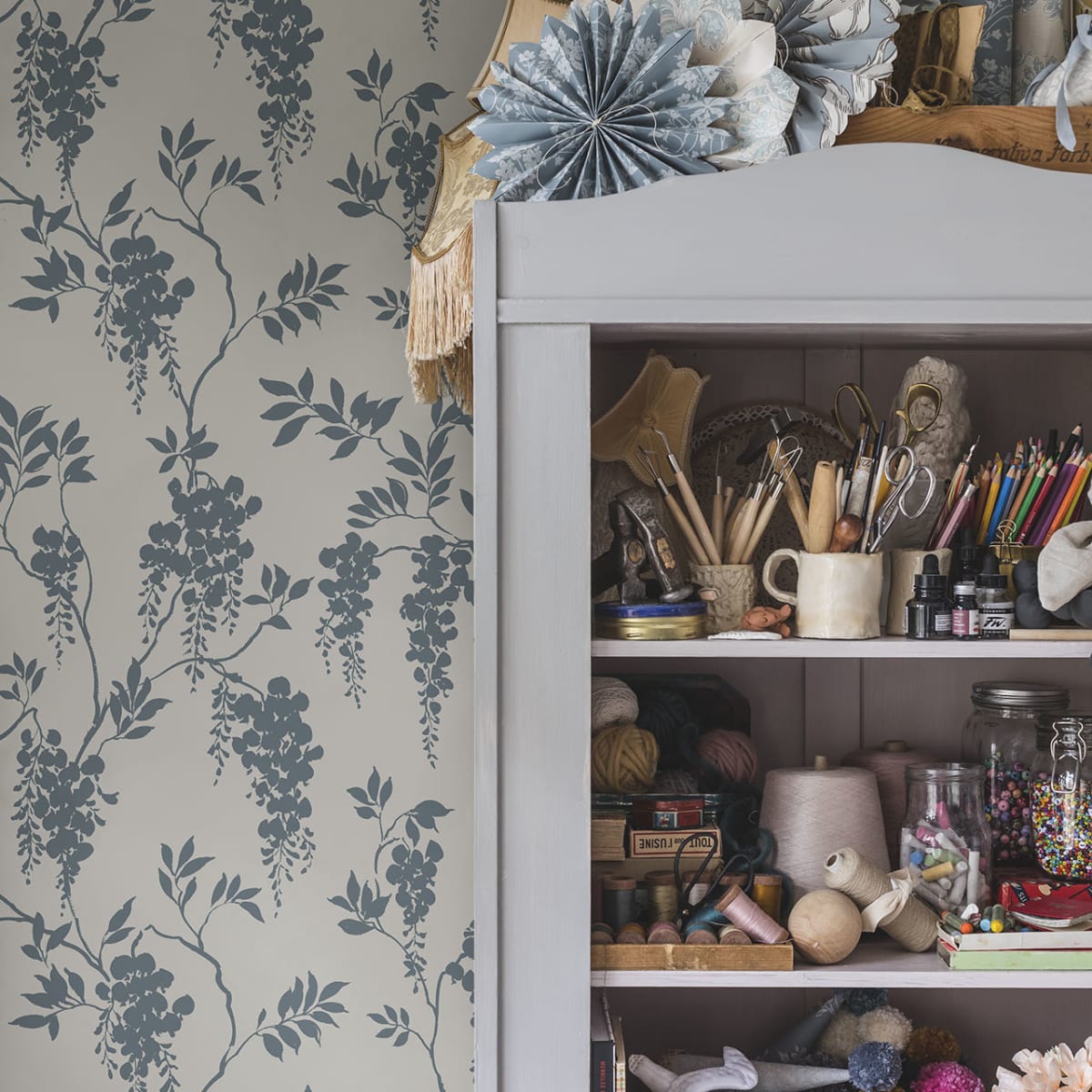 Hedvig Wallpaper - Petrol - Sandberg - 833-56 - Premier Wallcovering