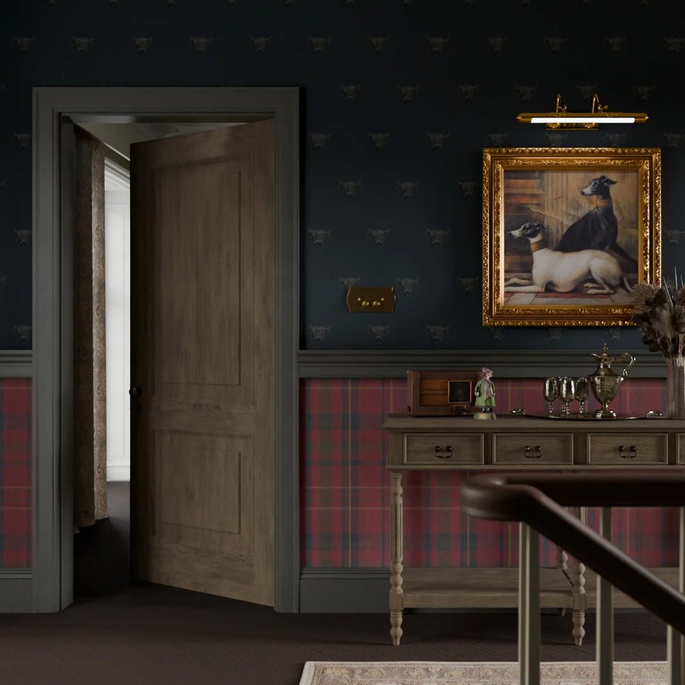 Heilan Coo Wallpaper - Oxford Blue - LAN100238 - Lucie Annabel - Premier Wallcovering