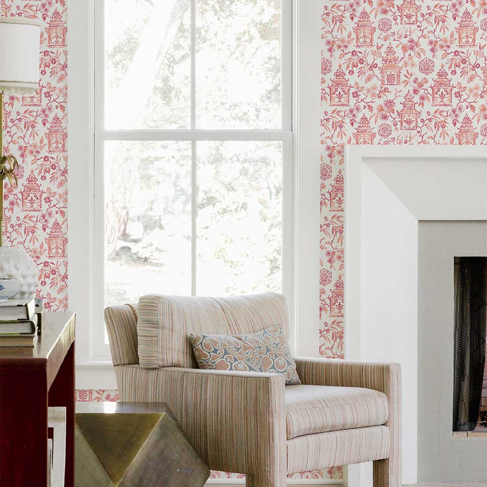 Helaine Wallpaper - Coral - A Street Prints - FD26313 - Premier Wallcovering