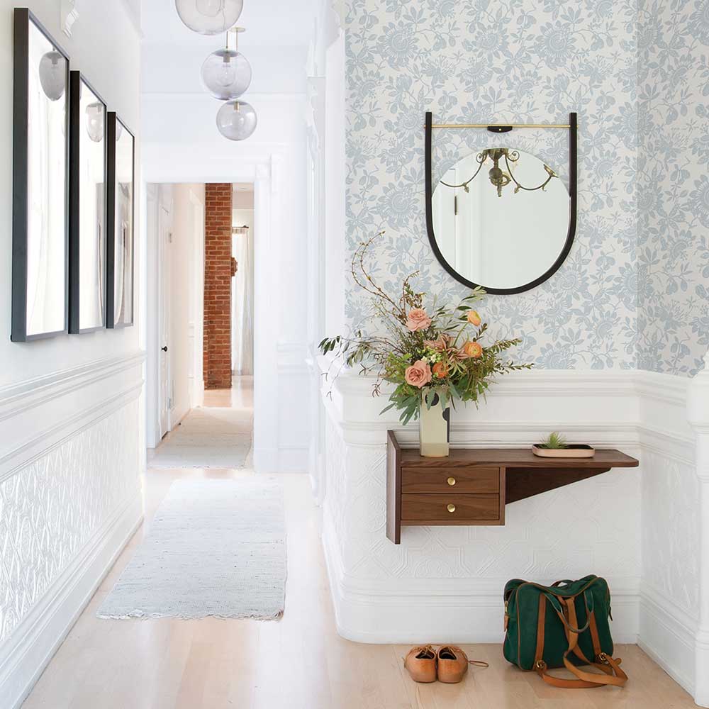 Helen Wallpaper - Blue - A Street Prints - FD26631 - Premier Wallcovering