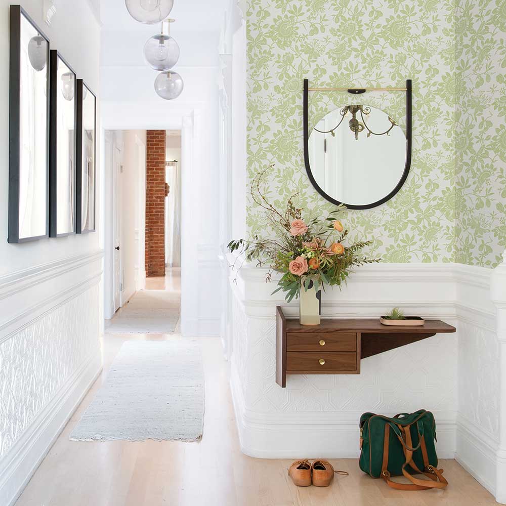 Helen Wallpaper - Green - A Street Prints - FD26628 - Premier Wallcovering