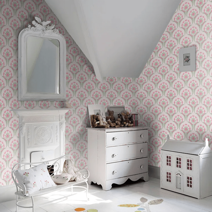 Hencroft Wallpaper - Pink Primula - Little Greene - 0245HEPINKP - Premier Wallcovering