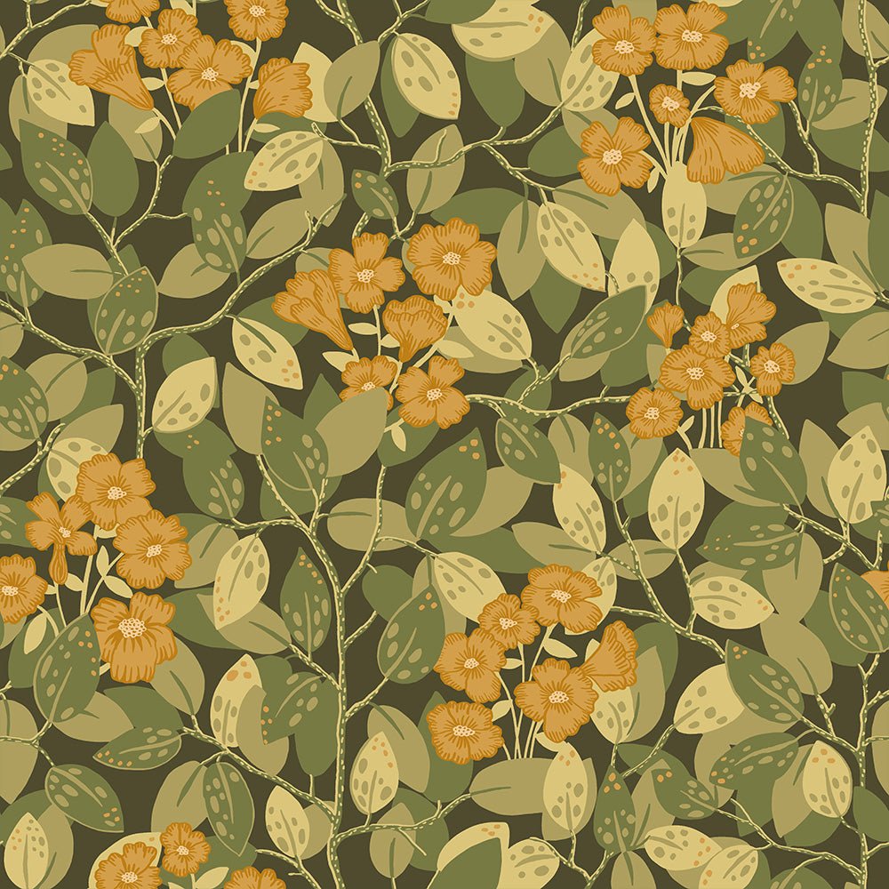 Henni Wallpaper - Green / Yellow - Midbec - 55016 - Premier Wallcovering