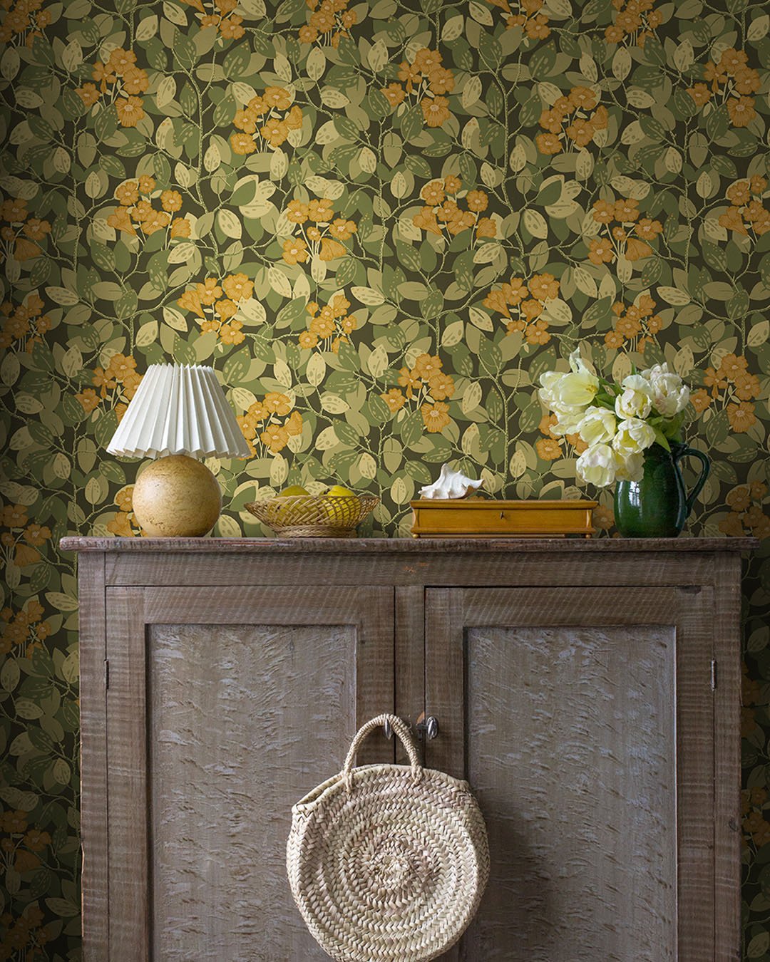 Henni Wallpaper - Green / Yellow - Midbec - 55016 - Premier Wallcovering