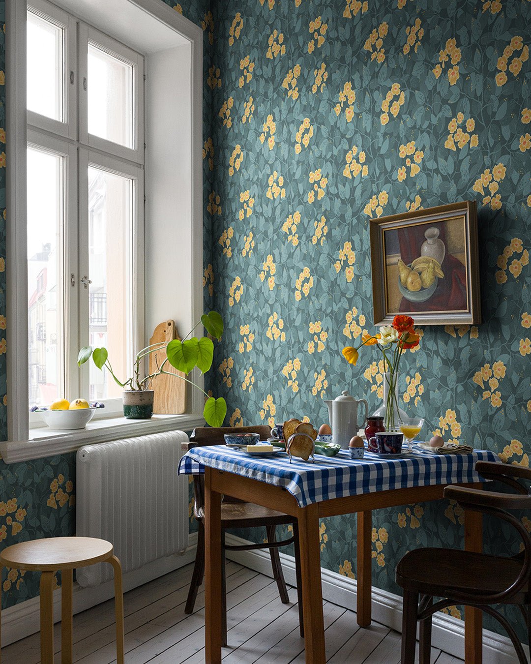 Henni Wallpaper - Blue/Green - Midbec - 55015 - Premier Wallcovering