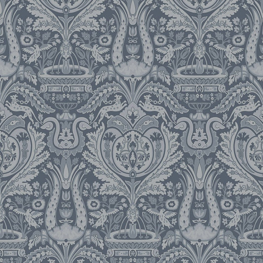Heraldic Damask Wallpaper - Dusky Seaspray - Laura Ashley - 113409 - Premier Wallcovering