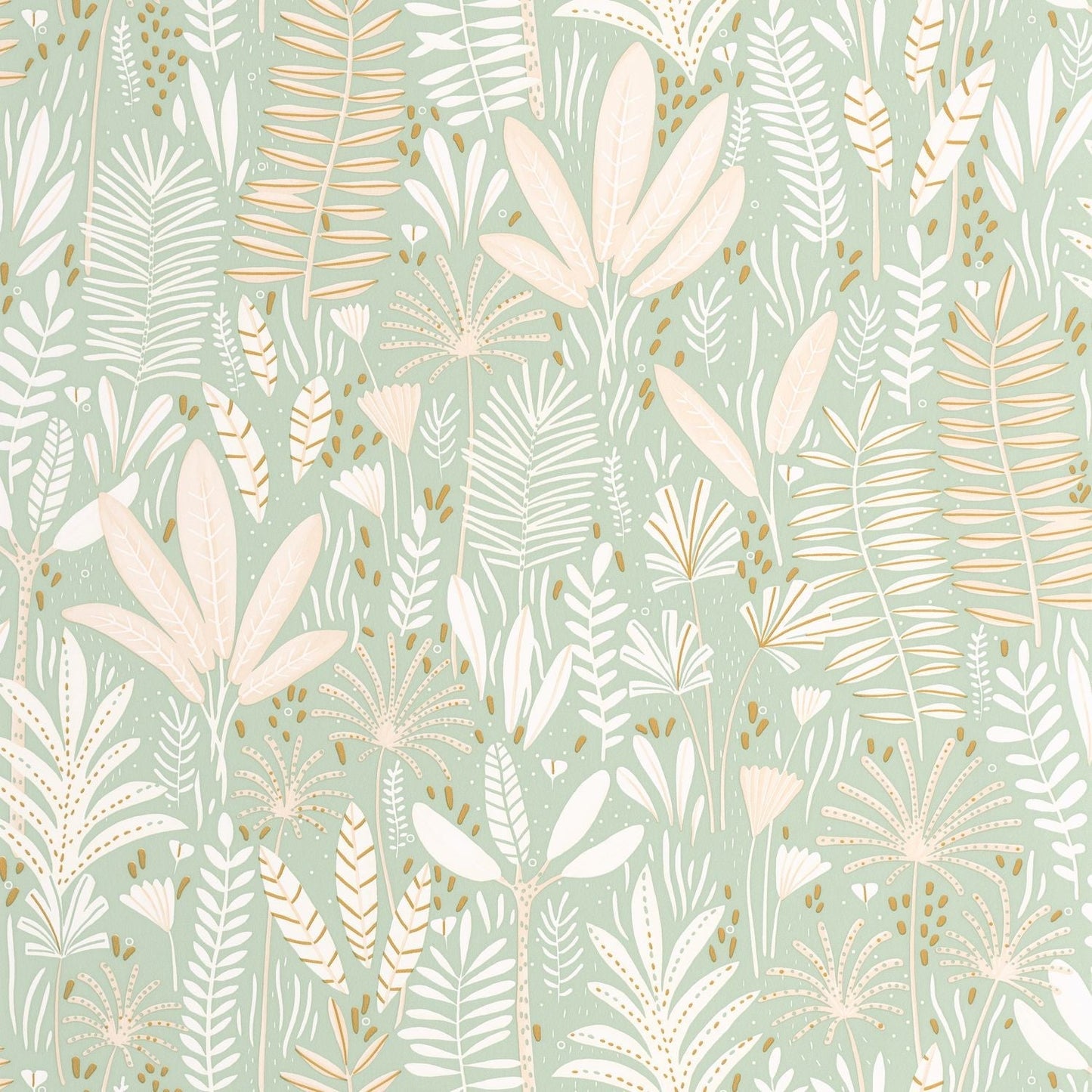 Herbes Folles Wallpaper - Vert Amande - Caselio - 105727010 - Premier Wallcovering