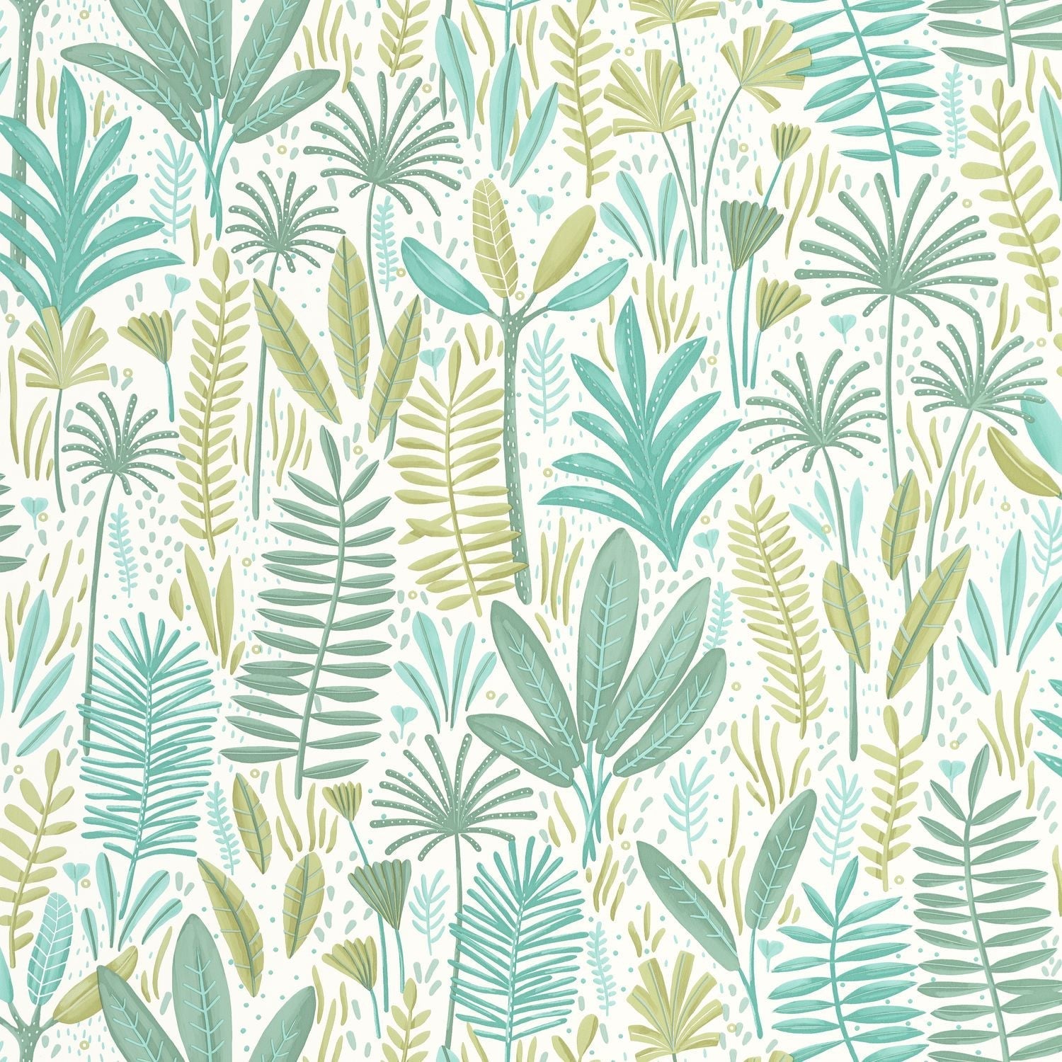 Herbes Folles Wallpaper - Vert - Caselio - 105727177 - Premier Wallcovering