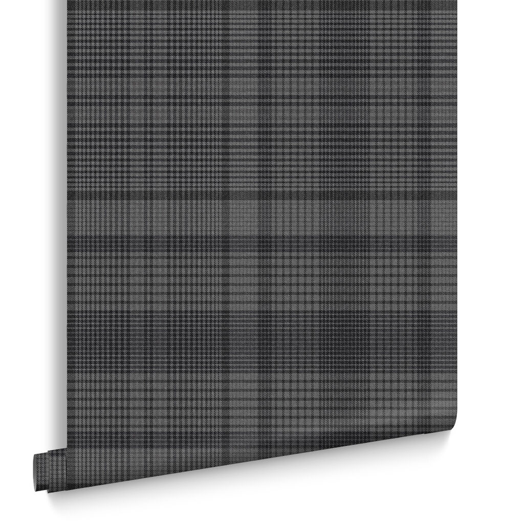 Heritage Plaid Wallpaper - Charcoal - Graham & Brown - 107596 - Premier Wallcovering