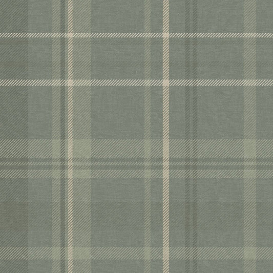 Heritage Tartan Wallpaper - Nettle Green and Vintage Cream - LAN100076 - Lucie Annabel - Premier Wallcovering