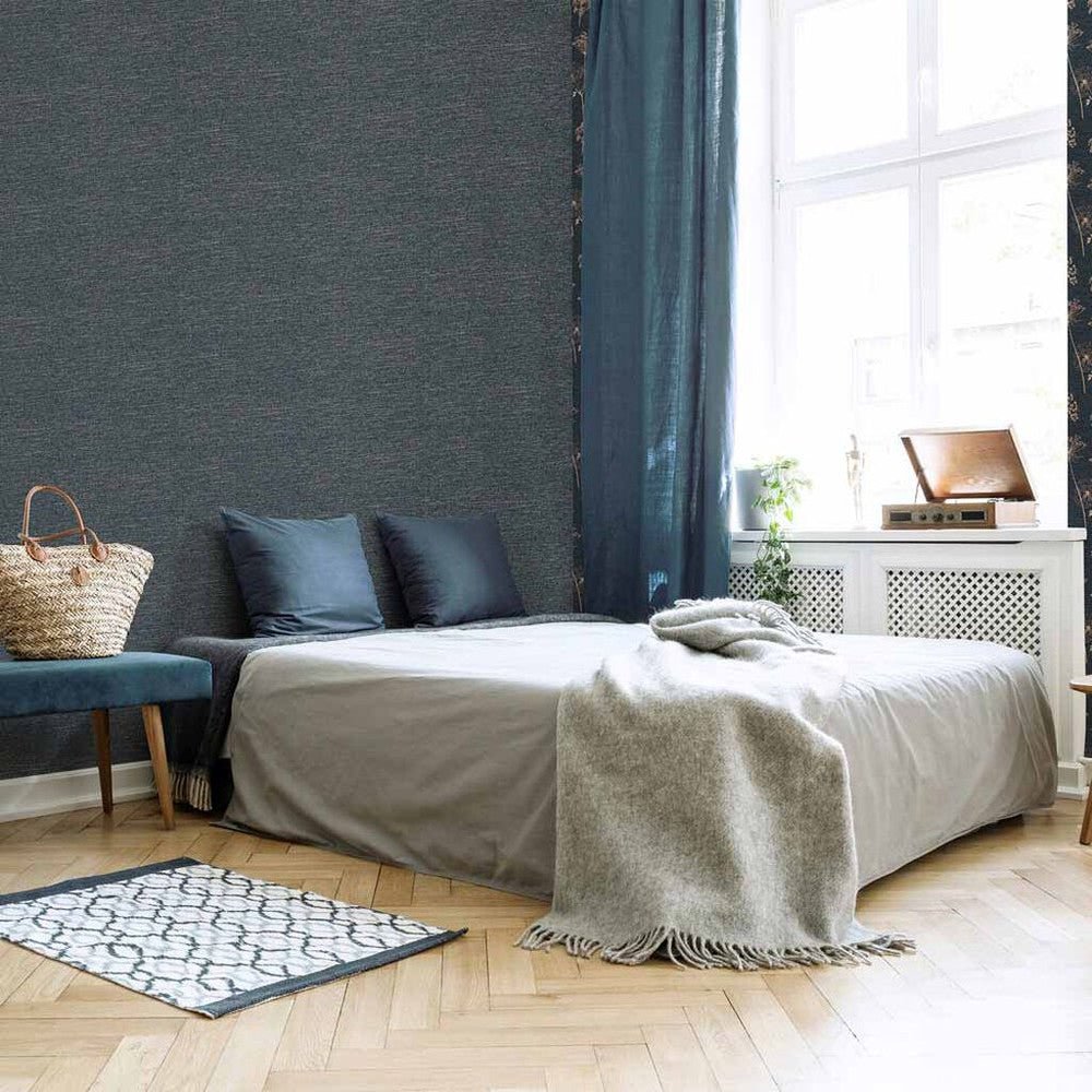 Heritage Texture Wallpaper - Navy - Superfresco Easy - 108621 - Premier Wallcovering