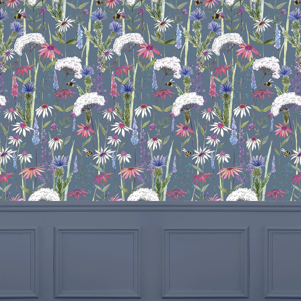 Hermione Wallpaper - Indigo - Voyage Maison - HERMION/WPO/IND - Premier Wallcovering