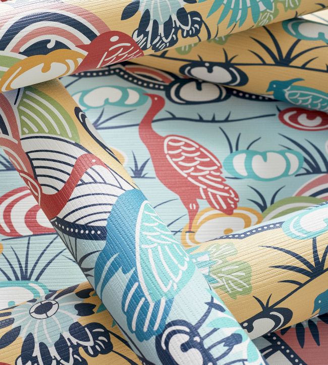 Heron Stream Wallpaper - Soft Blue - Thibaut - T13330 - Premier Wallcovering