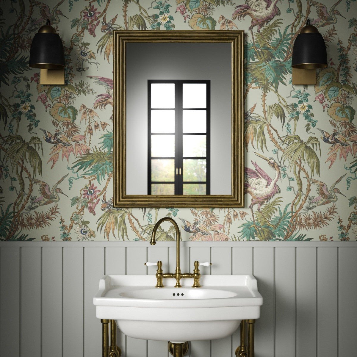 Herons Wallpaper - Sage - Warner House - Premier Wallcovering